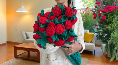 Cappuccino Rose Bouquet Blanket